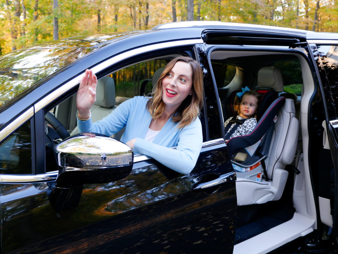 Brenda Mierish Martino drives her black Chrysler Pacifica with daughter Marlowe in the car