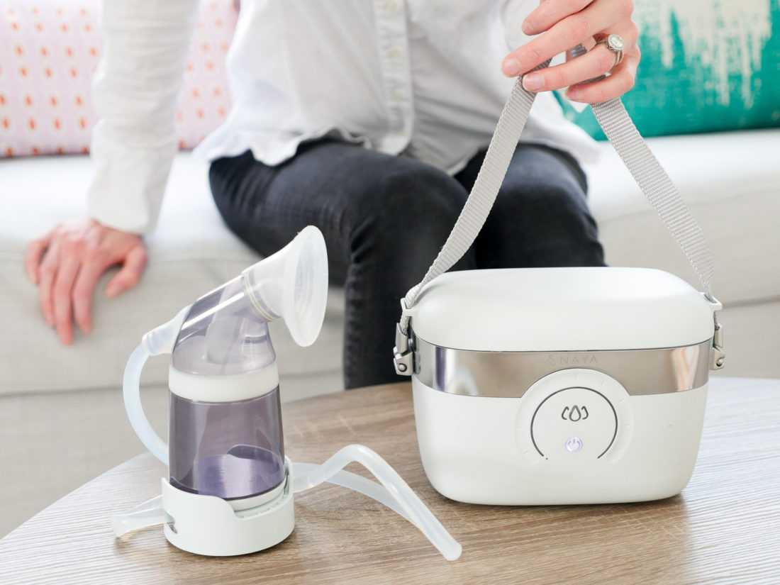 The Naya Breast Pump pictured in Brenda Mierish Martino's Happily Brenda After studio