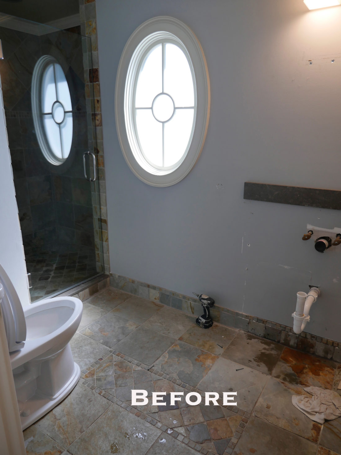 Brenda Mierish Martino shares the "before" picture of her Connecticut powder room